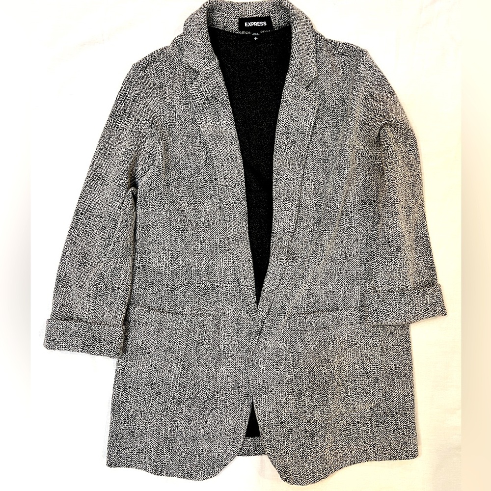 Express Size Small Blazer, Stretch Material, Black & White